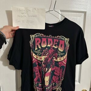 Oversized Black and pink Rodeo Graphic Tee